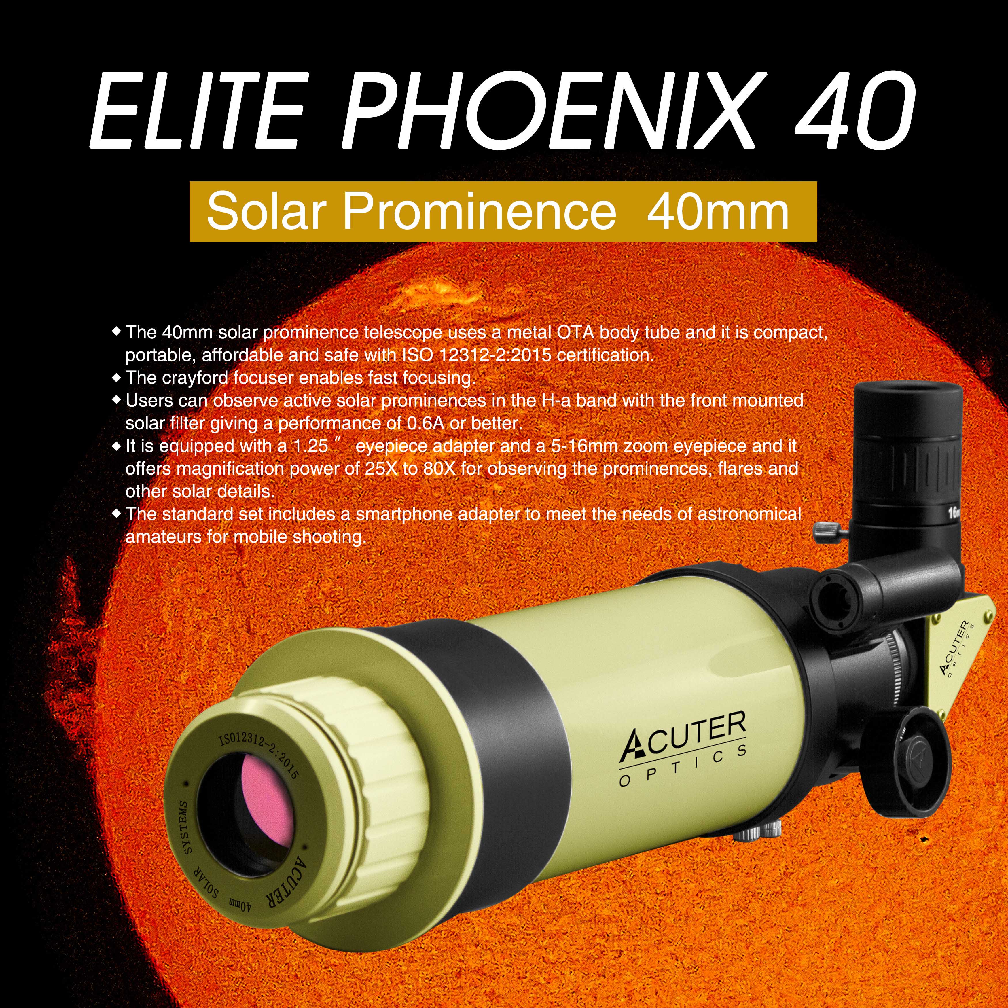 Acuter Elite Phoenix 40 Solar Telescope Optical Vision Ltd